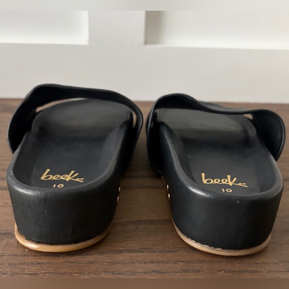 beek Pelican Black Leather Mules Sandal Size 10 - Picture 6 of 13